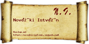 Nováki István névjegykártya