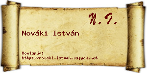 Nováki István névjegykártya